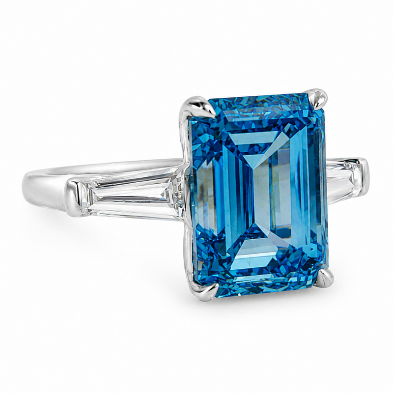 Fancy Vivid Blue Engagement Ring 71550