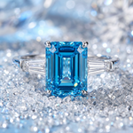 Fancy Vivid Blue Engagement Ring 71550