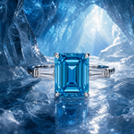 Fancy Vivid Blue Engagement Ring 71550