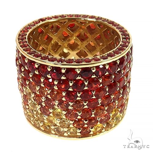 14K Gold Fire Sapphire Eternity Ring, photo 2 of 4