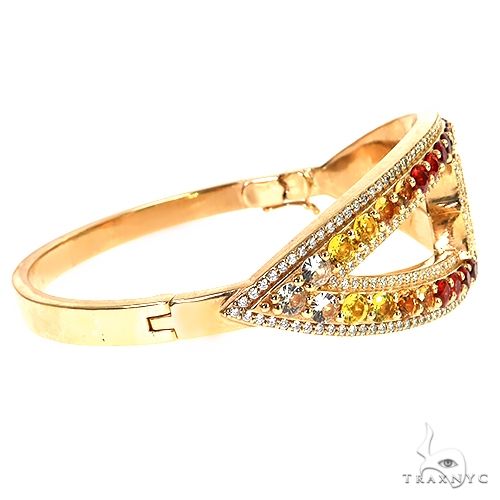 Fire Sapphire Initial Diamond Bangel Bracelet 69527 - Image 3