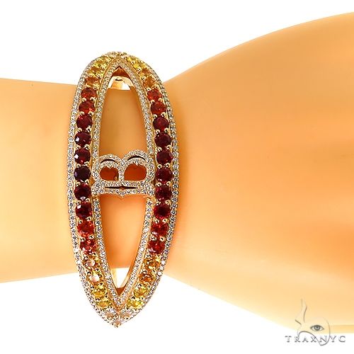 Fire Sapphire Initial Diamond Bangel Bracelet 69527 - Image 6