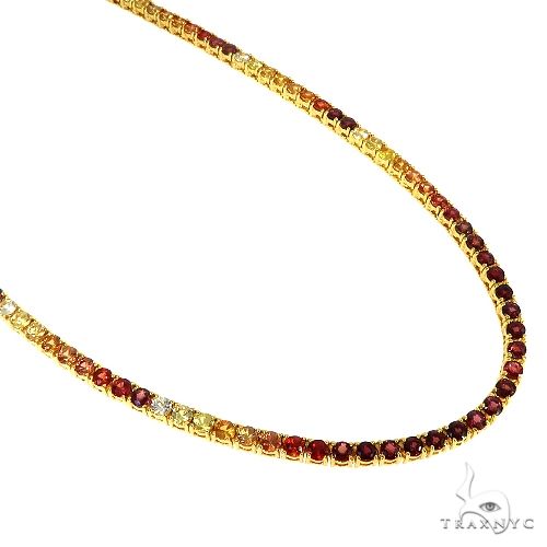 Fire Sapphire Multi Colored Tennis Chain 66767 - Image 2