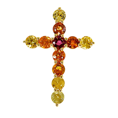 Fire Sapphire Cross Pendant 67005