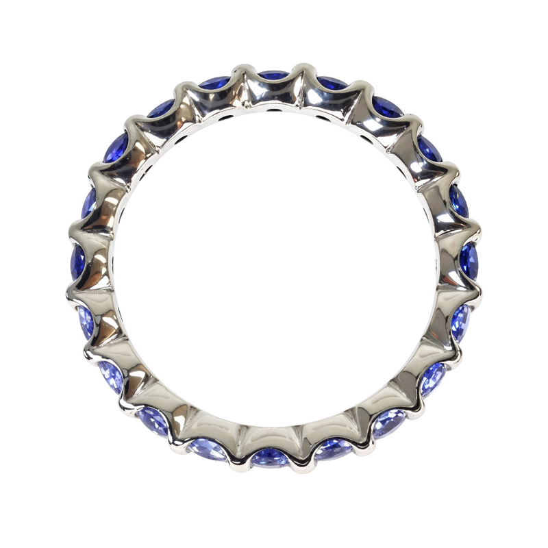 14K Gold Blue Graduated Sapphire Eternity Ring, photo 3 of 5