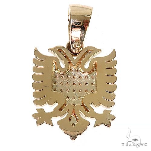 14K Gold Flag Of Albania Diamond Pendant, photo 4 of 6