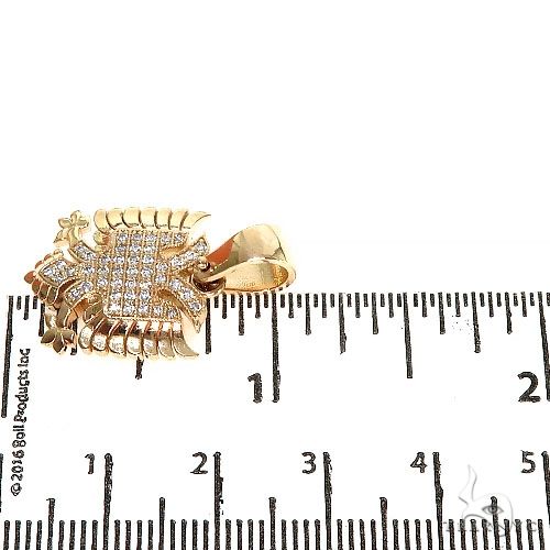 14K Gold Flag Of Albania Diamond Pendant, photo 6 of 6
