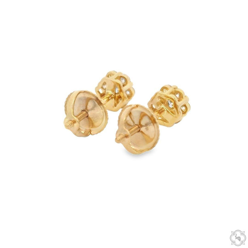 Floral Radiance Diamond Stud Earrings 65276