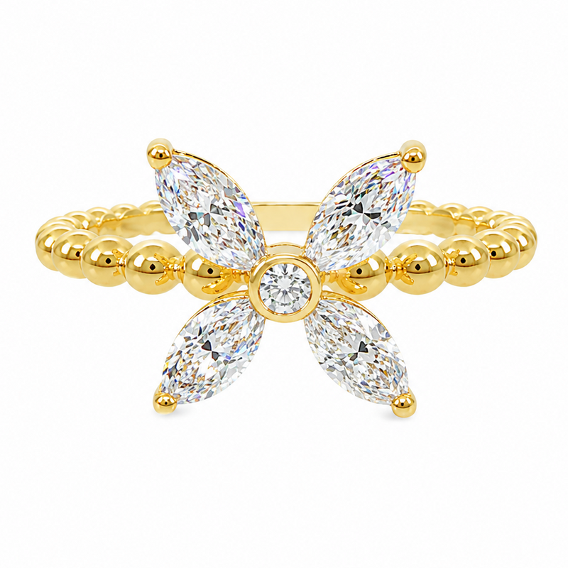 Floral Marquise Diamond Ring 71677