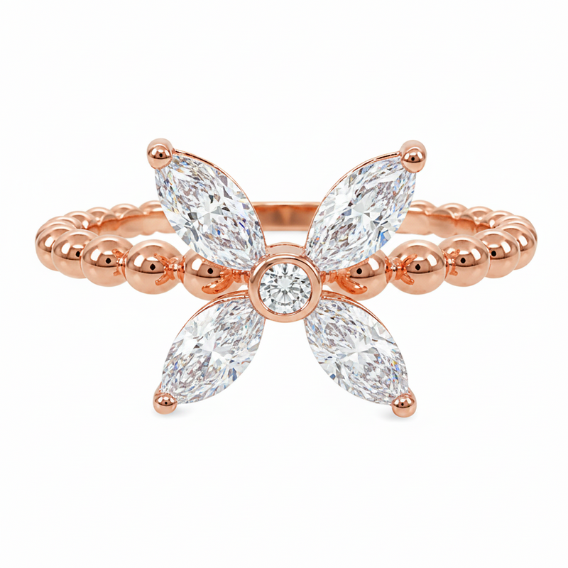 Floral Marquise Diamond Ring 71677