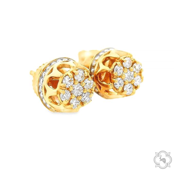 Flower Diamond  Earrings 70307 - Image 2
