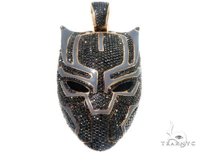 Flower Set Diamond Black Panther Mask Pendant 64373 - Image 1