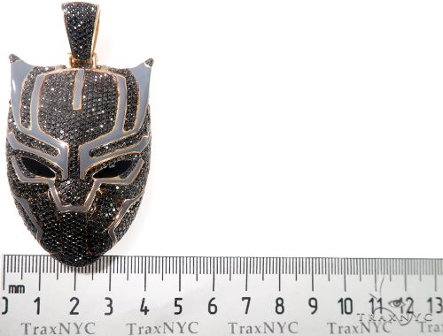 Flower Set Diamond Black Panther Mask Pendant 64373 - Image 11