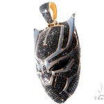 Flower Set Diamond Black Panther Mask Pendant 64373 - Image 3