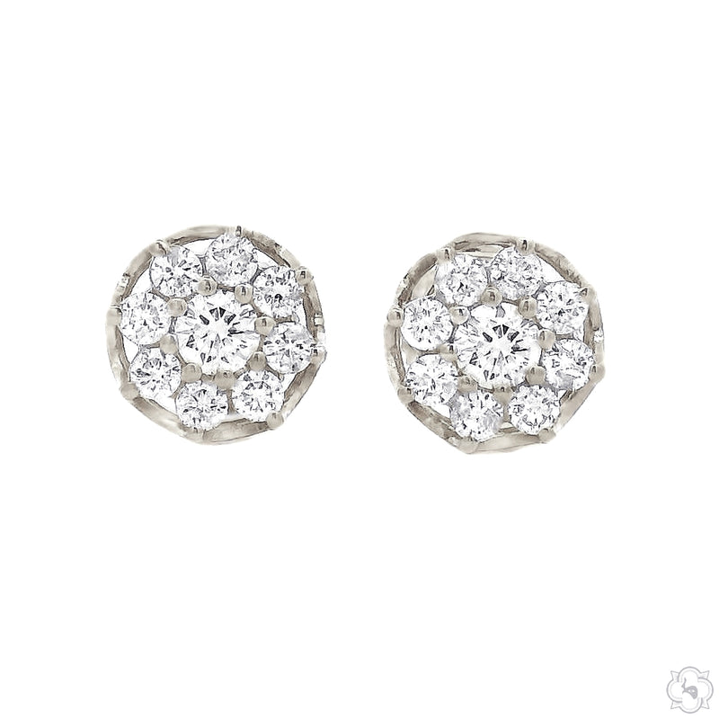 Flower Diamond Stud Earrings 70870