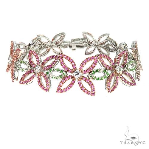Flower Sapphire Diamond Bracelet 67077 - Image 1