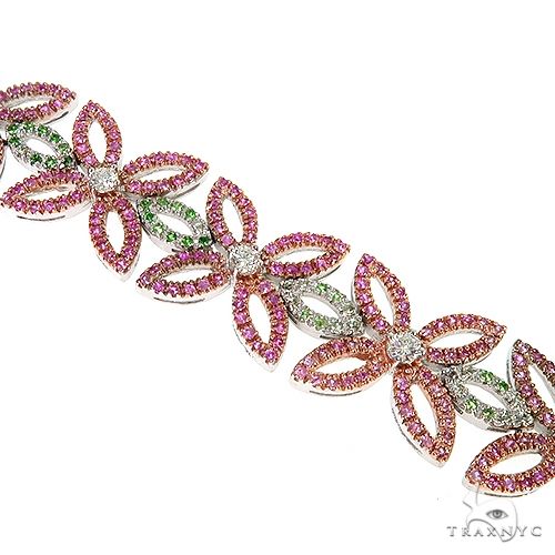 Flower Sapphire Diamond Bracelet 67077 - Image 2