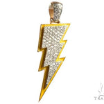 Flower Set Diamond Custom Lightning Bolt Pendant 64170 - Image 1