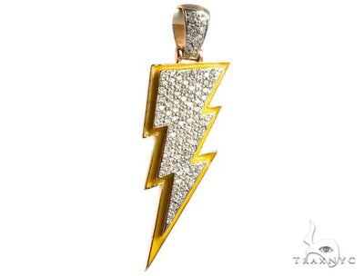 Flower Set Diamond Custom Lightning Bolt Pendant 64170 - Image 1
