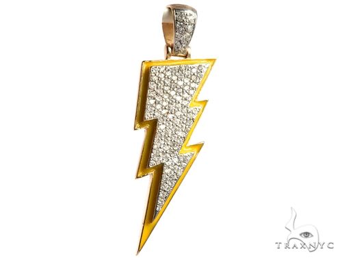 Flower Set Diamond Custom Lightning Bolt Pendant 64170 - Image 1