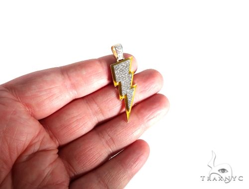 Flower Set Diamond Custom Lightning Bolt Pendant 64170 - Image 5