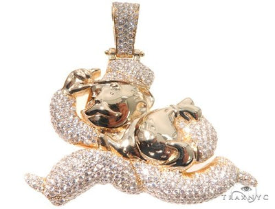 Flower Set Diamonds Custom Made Monopoly Man Pendant 64095 - Image 1