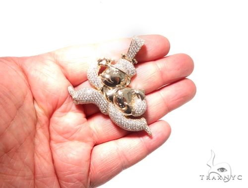 Flower Set Diamonds Custom Made Monopoly Man Pendant 64095 - Image 7