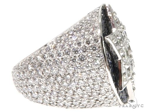 Flower Set Russian Cut Diamond Star of David Platinum Ring, photo 10 of 12
