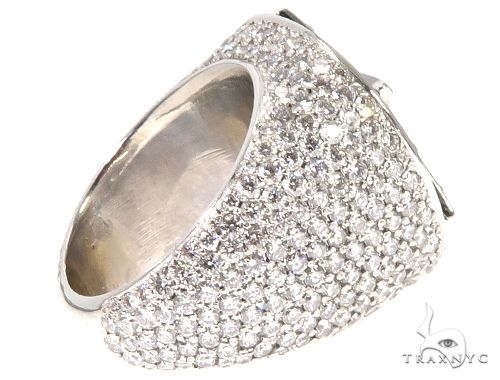 Flower Set Russian Cut Diamond Star of David Platinum Ring, photo 11 of 12