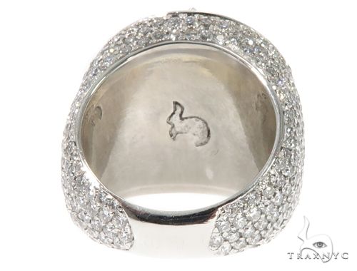 Flower Set Russian Cut Diamond Star of David Platinum Ring 64169 - Image 9