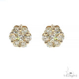 14K Gold Flower Diamond Earrings 304