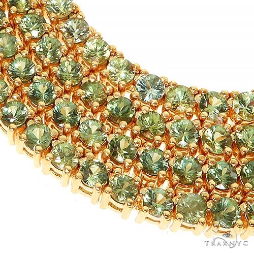 Forest Green 7 Pointer Sapphire Tennis Chain 67402 - Image 4