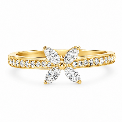 Four Marquise Floral Diamond Ring 71676