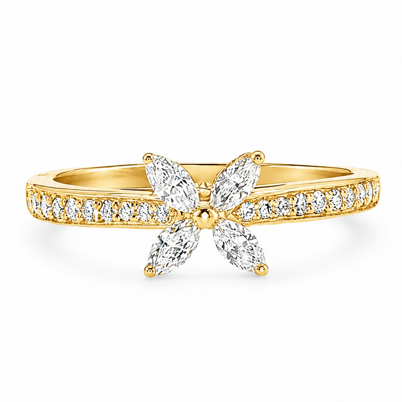 Four Marquise Floral Diamond Ring 71676