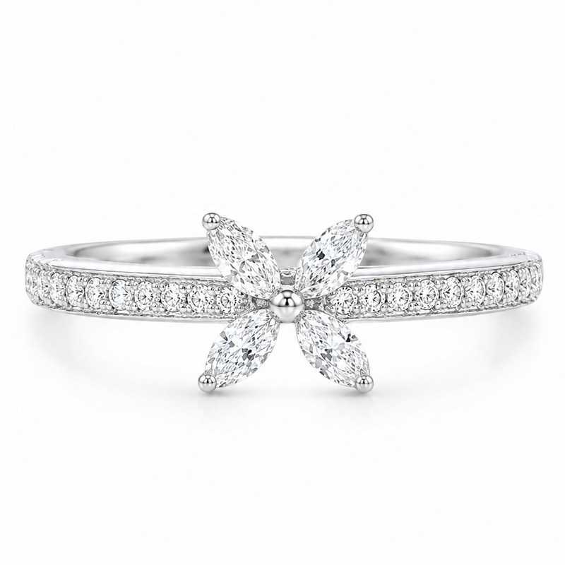 Four Marquise Floral Diamond Ring 71676