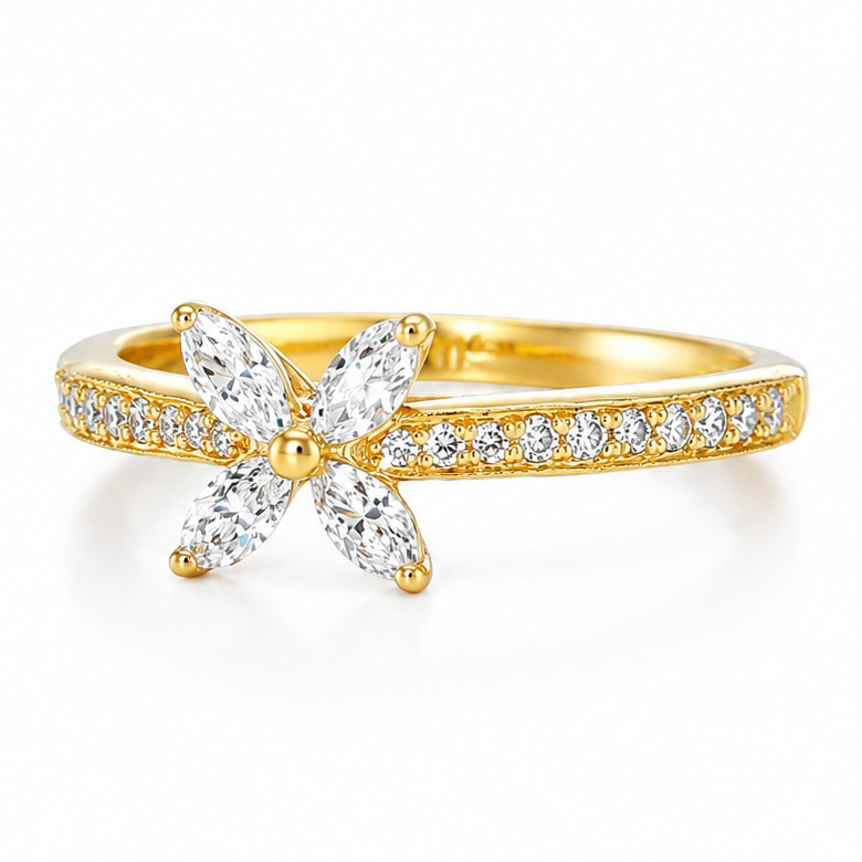 Four Marquise Floral Diamond Ring 71676