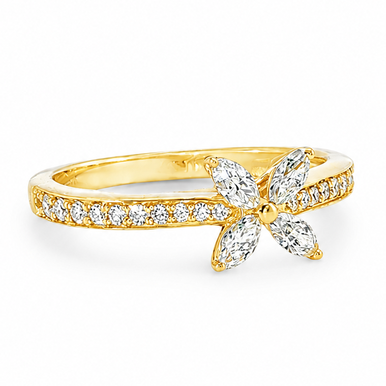 Four Marquise Floral Diamond Ring 71676