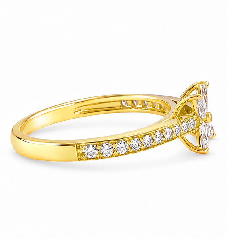 Four Marquise Floral Diamond Ring 71676