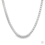 Sterling silver 3.8mm solid Franco chain necklace with polished finish, 26-inch length shown.
