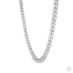 Sterling silver 3.8mm solid Franco chain necklace with polished finish, men's style.