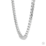 925 silver solid Franco chain necklace with 5mm thick links, polished finish, men's style.