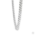 925 silver solid Franco chain necklace with 5mm thick links in polished finish.