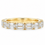 French Pavé Emerald Cut Band 71833