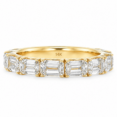 French Pavé Emerald Cut Band 71833