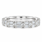 French Pavé Emerald Cut Band 71833