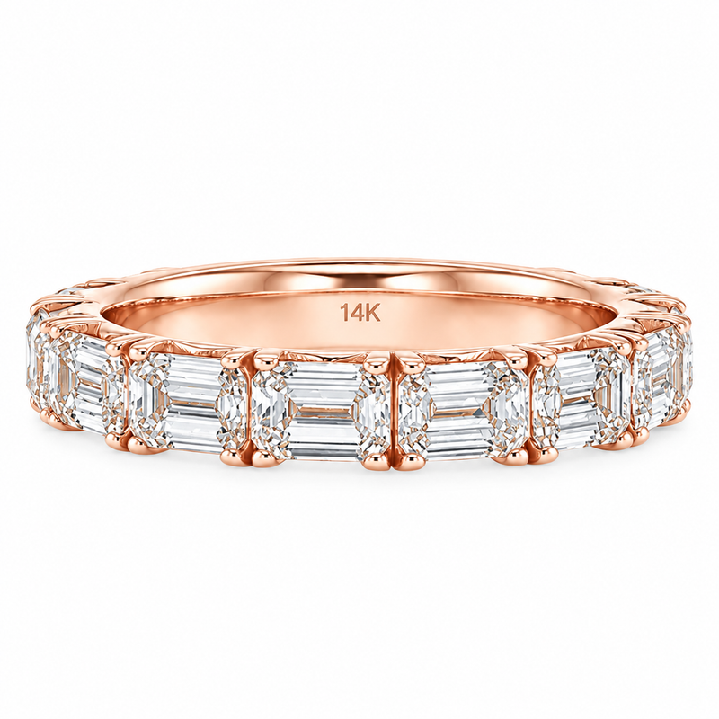 French Pavé Emerald Cut Band 71833