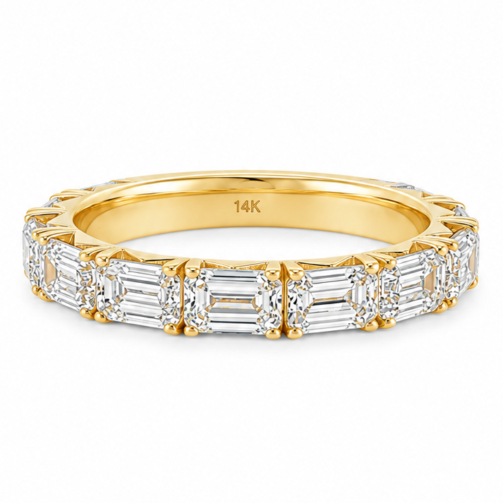 French Pavé Emerald Cut Band 71833