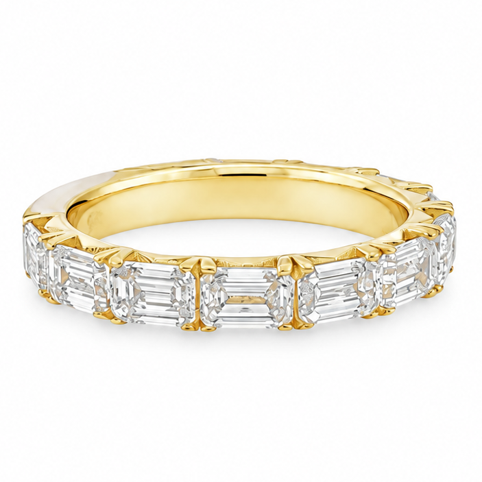 French Pavé Emerald Cut Band 71833