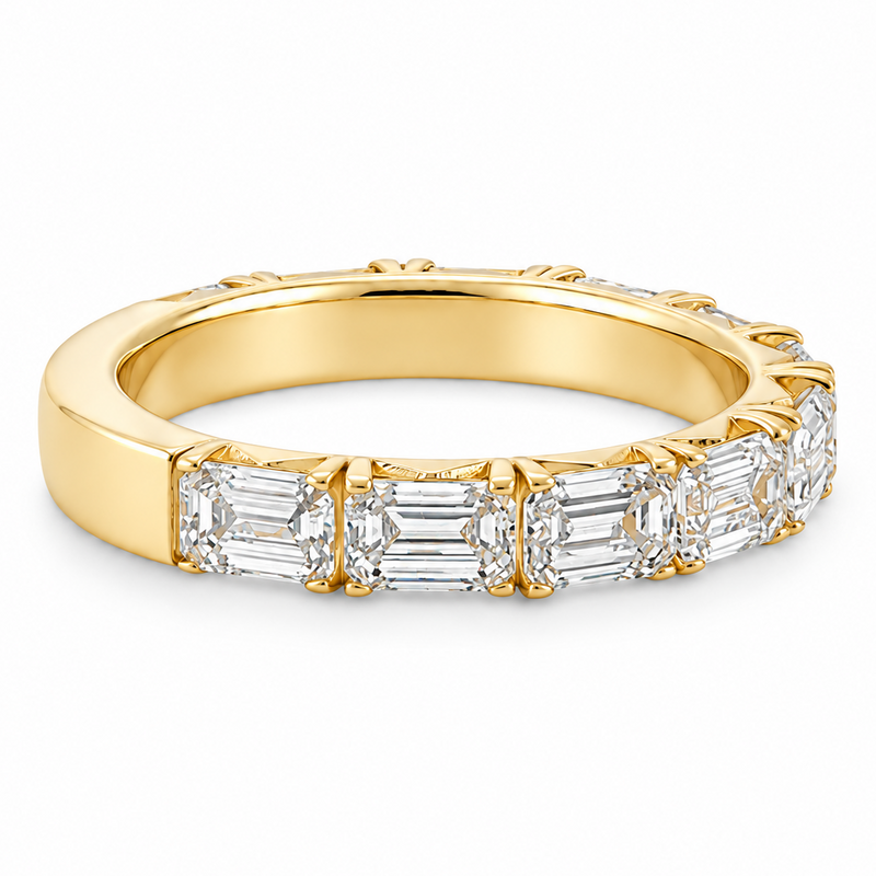 French Pavé Emerald Cut Band 71833