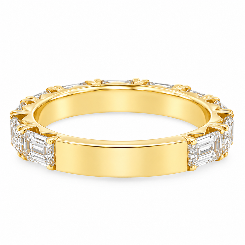 French Pavé Emerald Cut Band 71833